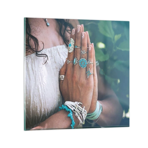 Billede på glas - Velkommen til værens centrum - 40x40 cm