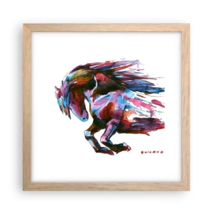 Plakat i ramme af lyst egetræ - I henrykkelse - 30x30 cm