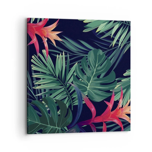 Lærredstryk - Billede på lærred - Brænd i grønt - 70x70 cm
