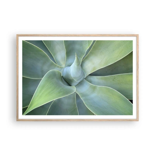 Plakat i ramme af lyst egetræ - Den grønne fødsel - 100x70 cm