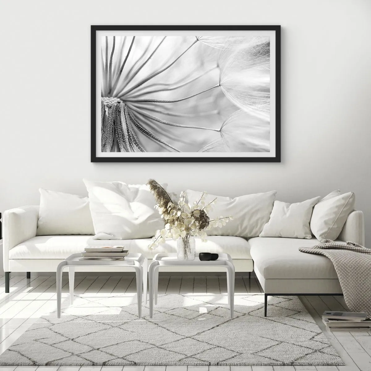 Plakat i sort ramme - Blæsende drager - 70x50 cm