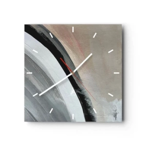 Vægur, Uret - Komposition: en bue af sort og gråt - 30x30 cm