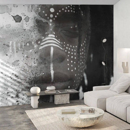 Fototapet Premium Sand - Opdag den oprindelige ånd - Portræt af en kvinde, Kvinde, afro amerikaner - 500x350 cm