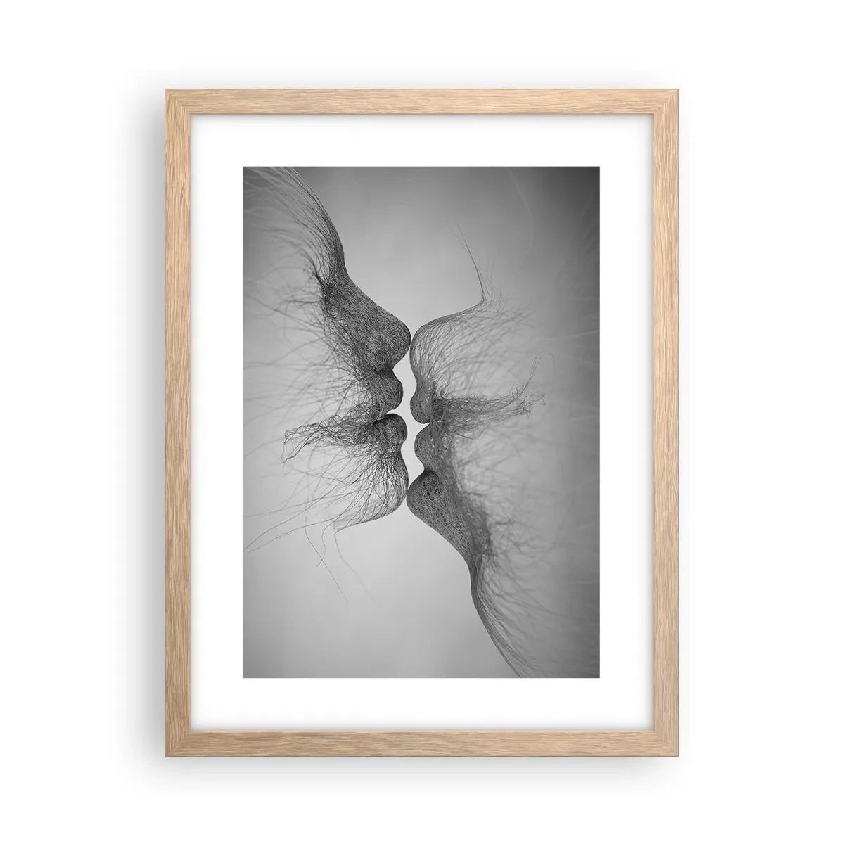 Plakat i ramme af lyst egetræ - Vindens kys - 30x40 cm