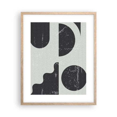 Plakat i ramme af lyst egetræ - Komposition over og under - 40x50 cm
