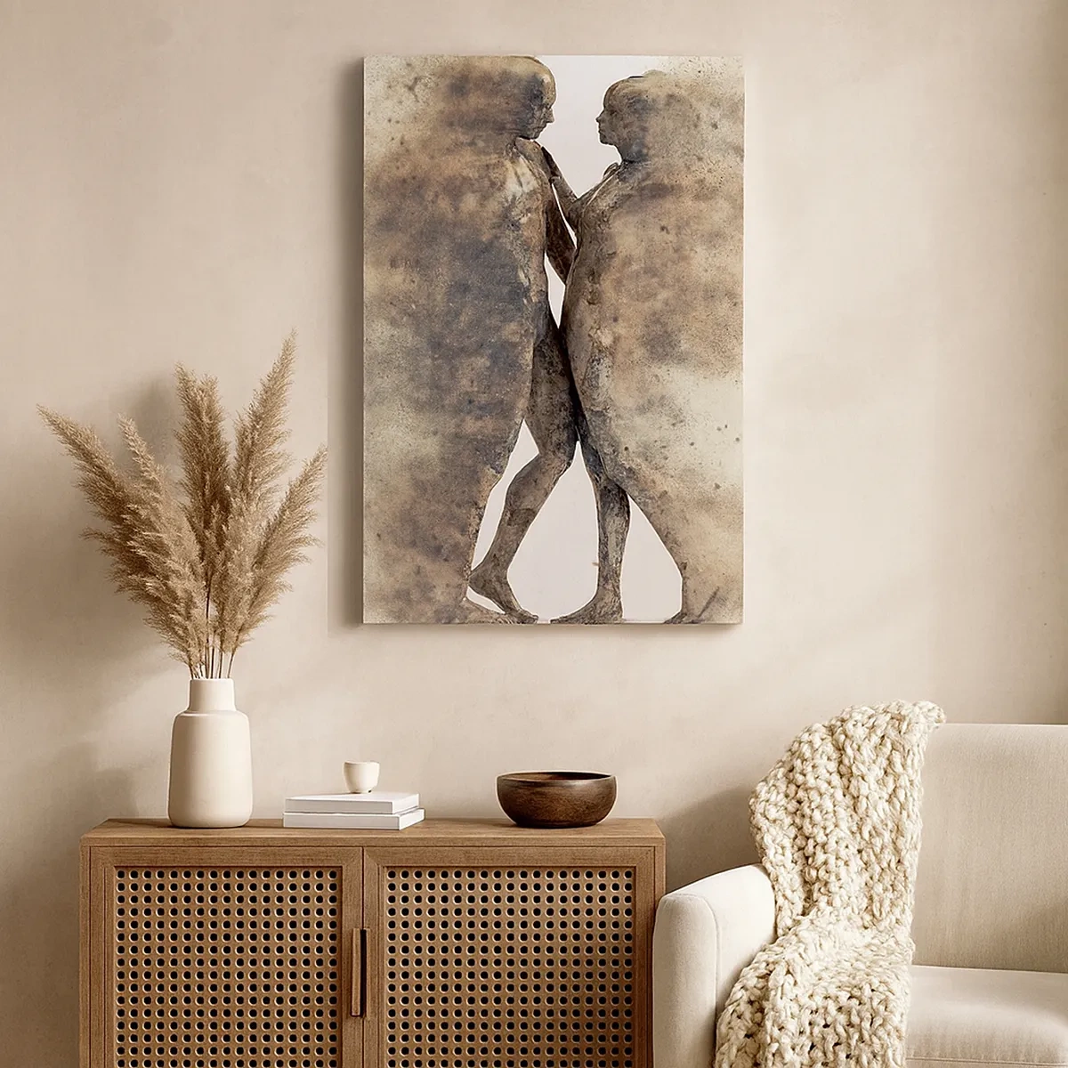 Lærredstryk - Billede på lærred - Fra støv steg de til kærlighed - 50x70 cm