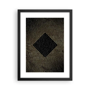 Plakat i sort ramme - Geometri i glamour-stil - 30x40 cm
