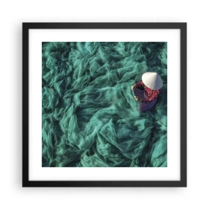 Plakat i sort ramme - I et hav af lys - 40x40 cm