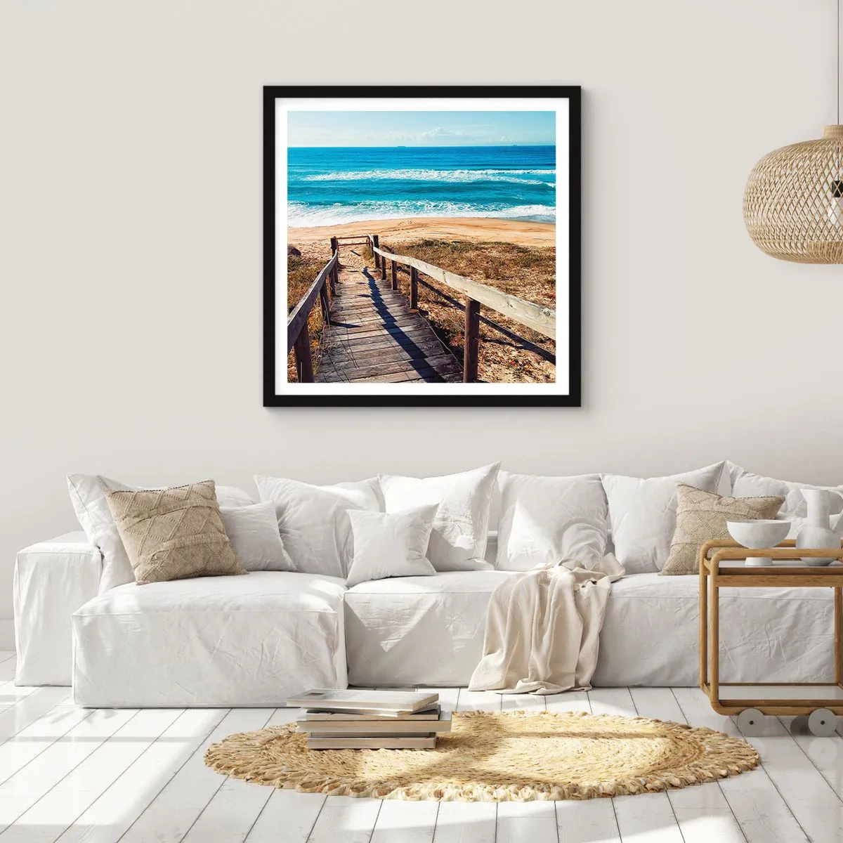 Plakat i sort ramme - Løb! - 50x50 cm