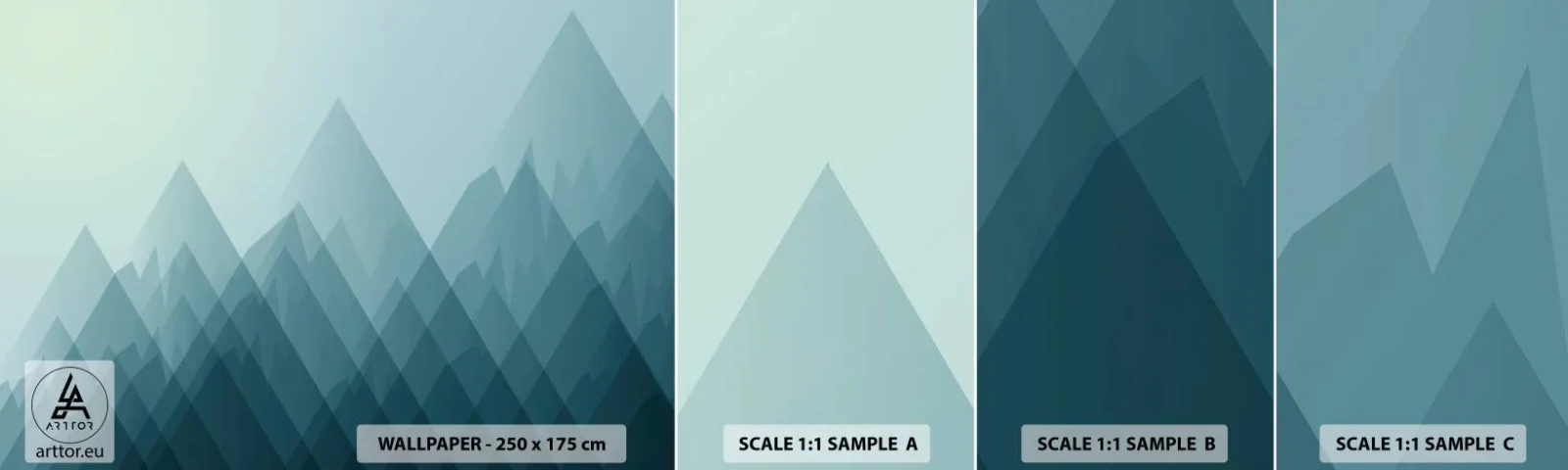 Fototapet Prøve Standard Eco - Stor, større, størst - Bjerge, Abstraktion, Stykke - 100x30 cm