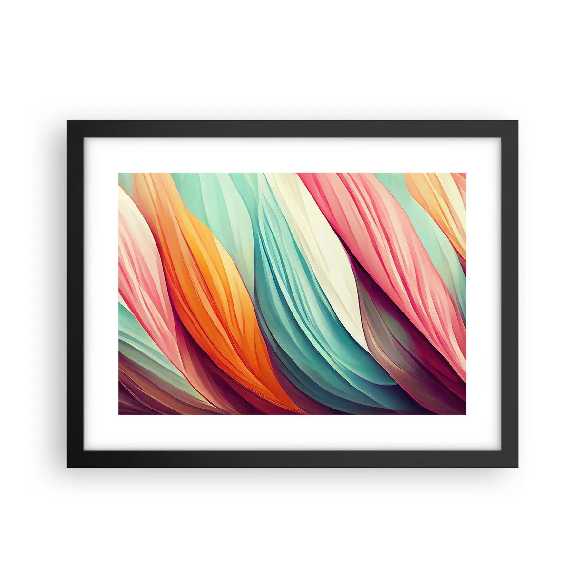 Plakat i sort ramme - Regnbuevævning - 40x30 cm
