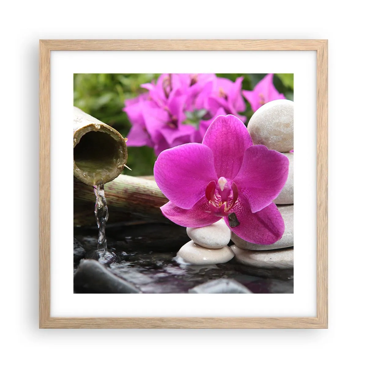 Plakat i ramme af lyst egetræ - Du hviler allerede - 40x40 cm