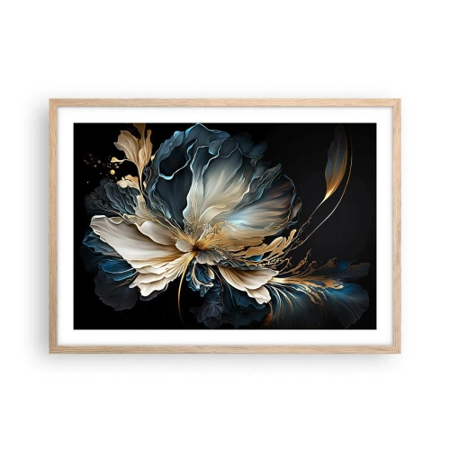Plakat i ramme af lyst egetræ - Eventyrlig bregneblomst - 70x50 cm
