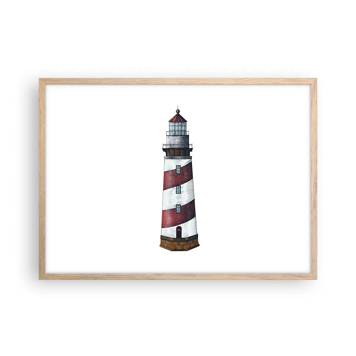 Plakat i ramme af lyst egetræ - Altid på vagt - 70x50 cm