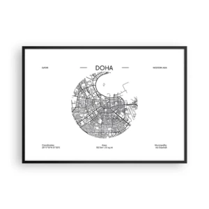 Plakat i sort ramme - Dohas anatomi - 100x70 cm