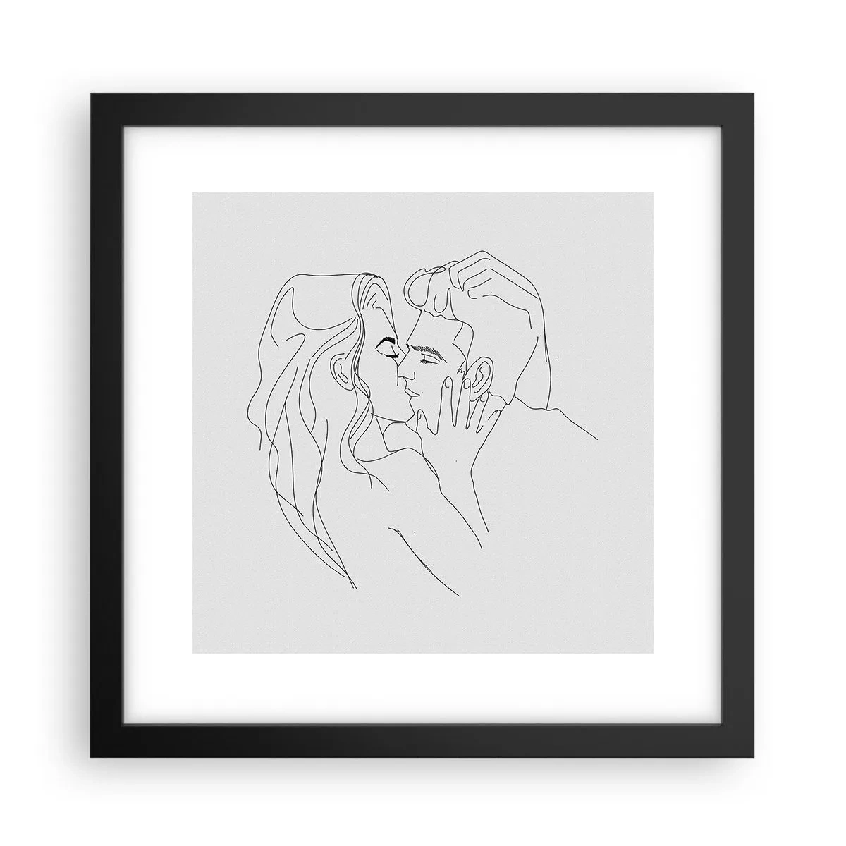 Plakat i sort ramme - I samme linje - 30x30 cm