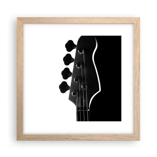 Plakat i ramme af lyst egetræ - Stilhed i klipper - 30x30 cm