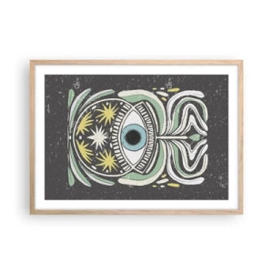 Plakat i ramme af lyst egetræ - Stammeritualer - 70x50 cm