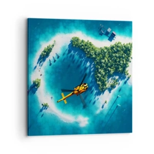Lærredstryk - Billede på lærred - Køb en ø - 70x70 cm