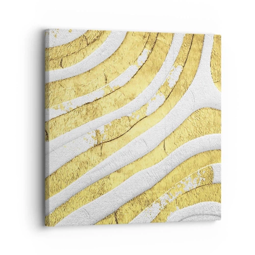 Lærredstryk - Billede på lærred - Sammensætning i hvidt og guld - 30x30 cm