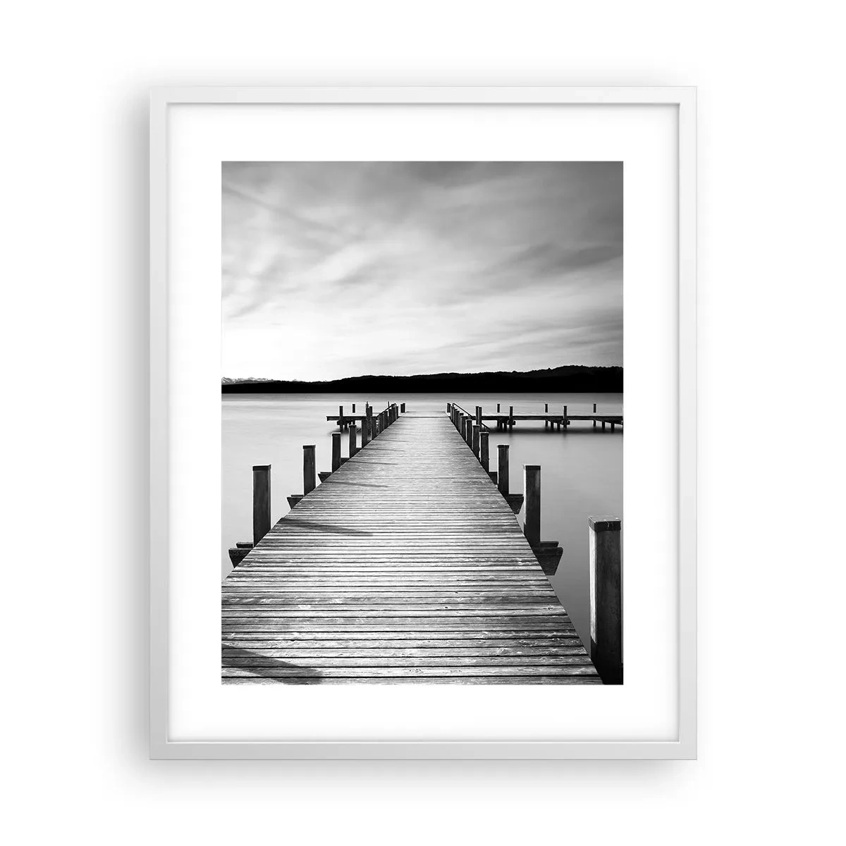 Plakat i hvid ramme - På vandhullet - fred - 40x50 cm