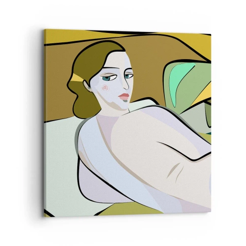 Lærredstryk - Billede på lærred - Intimt portræt - 70x70 cm