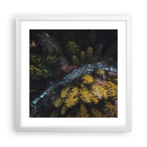 Plakat i hvid ramme - Hurtigt, stadig hurtigere - 40x40 cm