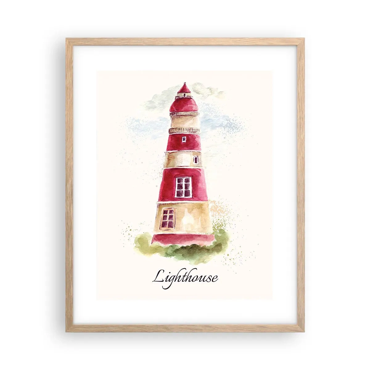 Plakat i ramme af lyst egetræ - Altid vejret omkring - 40x50 cm