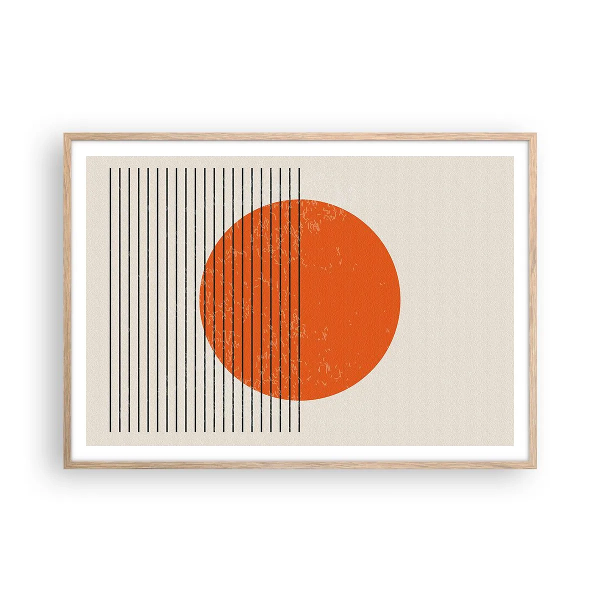 Plakat i ramme af lyst egetræ - Altid solen - 100x70 cm