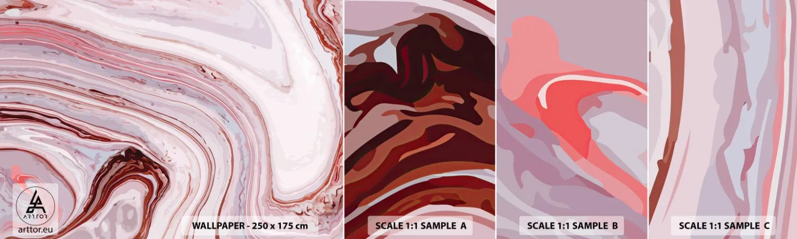 Fototapet Prøve Standard Eco - Lige frem og derefter til højre ned - Abstraktion, Stykke, Moderne mønster - 100x30 cm