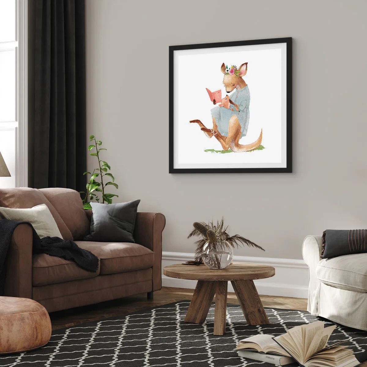 Plakat i sort ramme - Læs for mig, mor - 50x50 cm