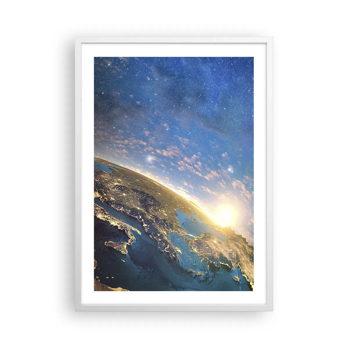 Plakat i hvid ramme - Lad os se på hinanden på afstand - 50x70 cm