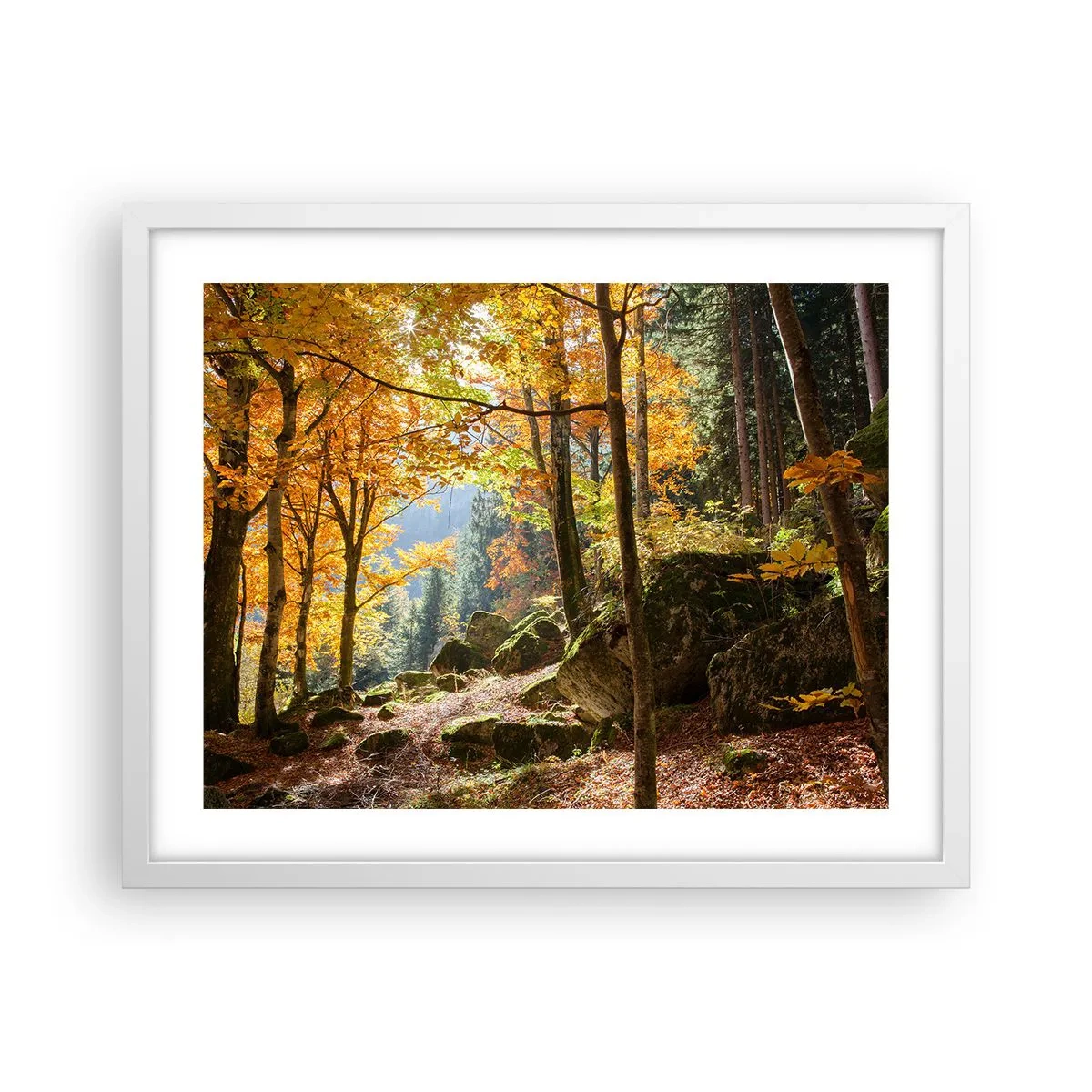 Plakat i hvid ramme - Tid til at slappe af - 50x40 cm