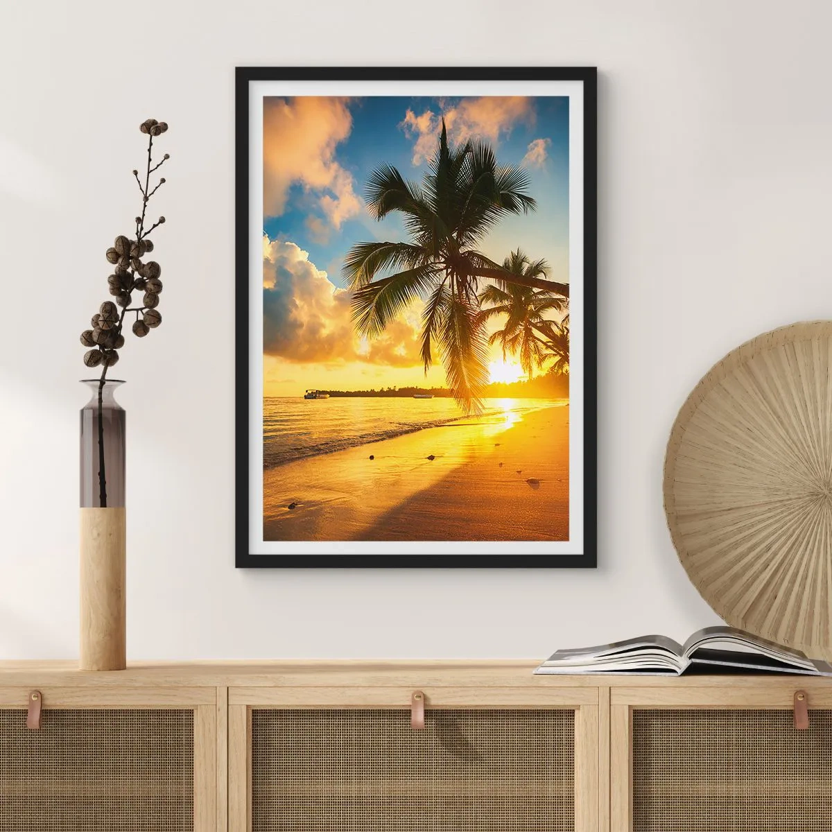 Plakat i sort ramme - Caribisk drøm - 40x50 cm