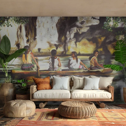 Fototapet Premium Sand - I et polynesisk paradis - Rejser, Landskab, flod - 300x210 cm