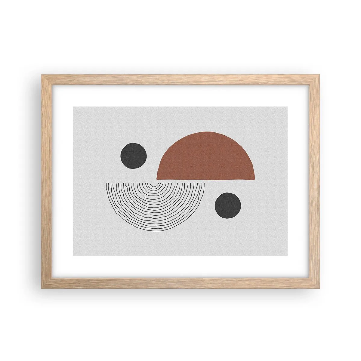 Plakat i ramme af lyst egetræ - Perfektion af hjulet - 40x30 cm