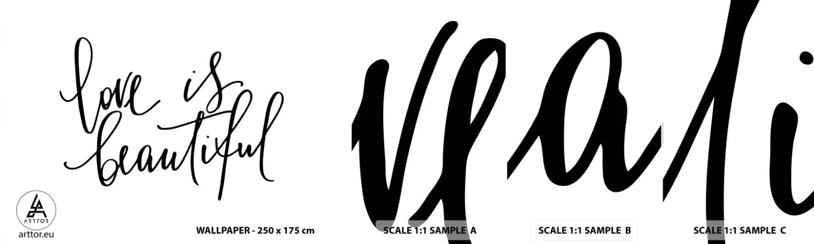 Prøve Fototapet Selvklæbende Deluxe Sticker - Læs og gentag - Typografi, Bekræftelse, Maxim - 100x30 cm