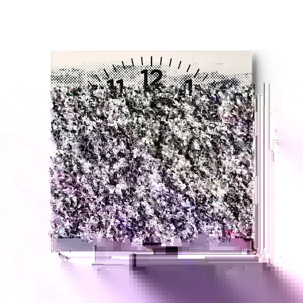 Vægur, Uret - Tågeagtig sammensætning - 40x40 cm