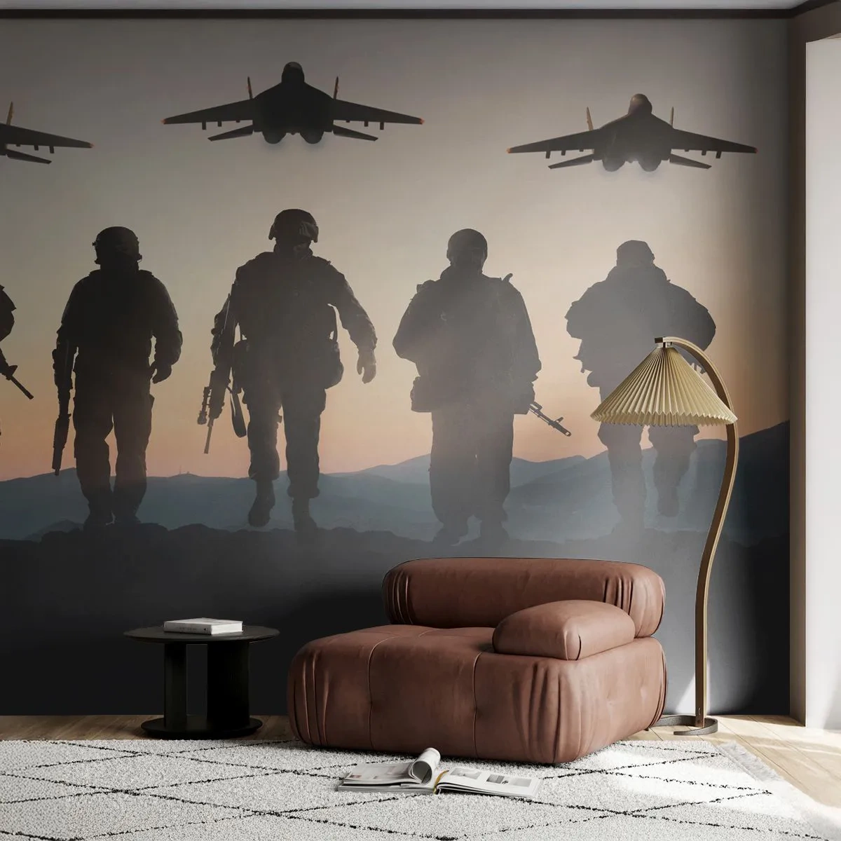 Fototapet Premium Sand - Velkommen til vores verden - Militær, hær, Soldater - 100x70 cm
