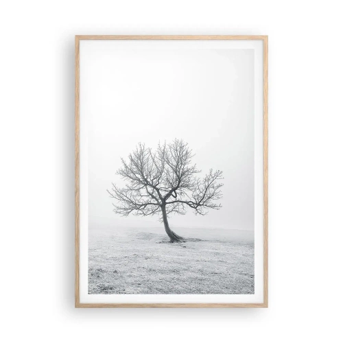 Plakat i ramme af lyst egetræ - Mod intetheden - 70x100 cm