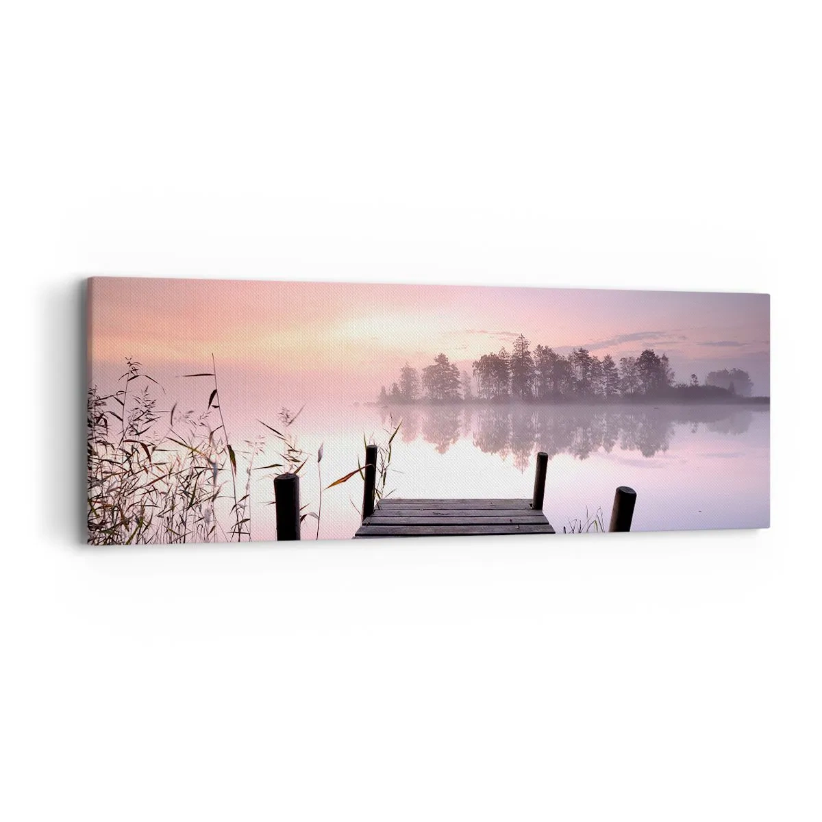 Lærredstryk - Billede på lærred - Ud af den lilla tåge... - 90x30 cm