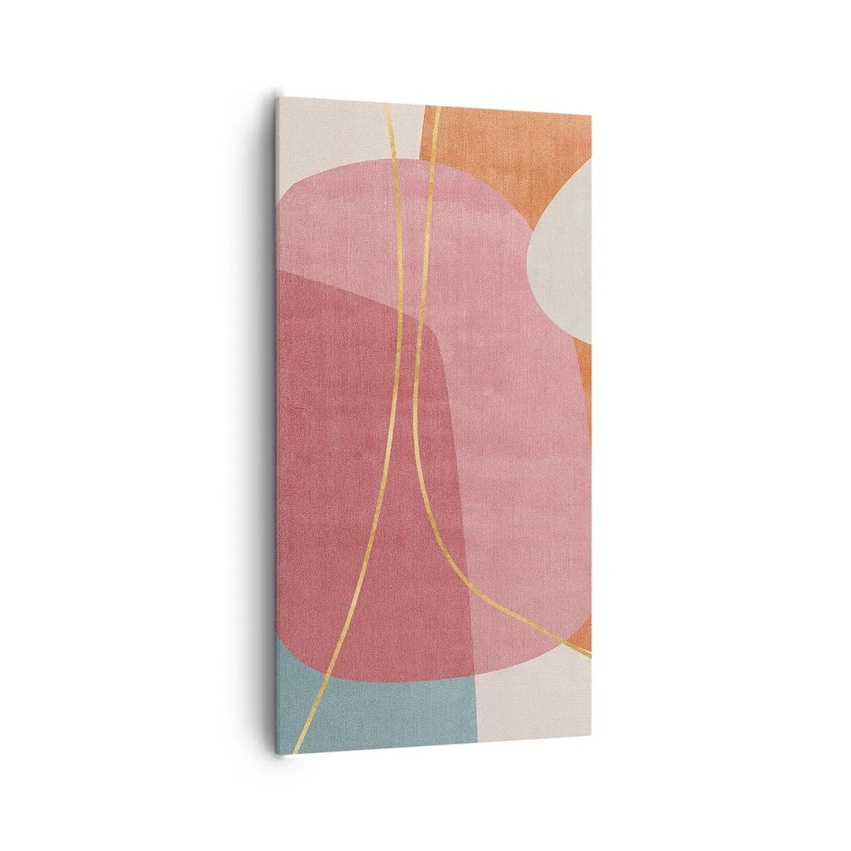 Lærredstryk - Billede på lærred - Pastelkomposition med guldtråd - 65x120 cm