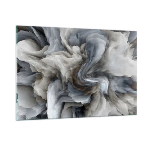 Billede på glas - Sten og blomst - 120x80 cm