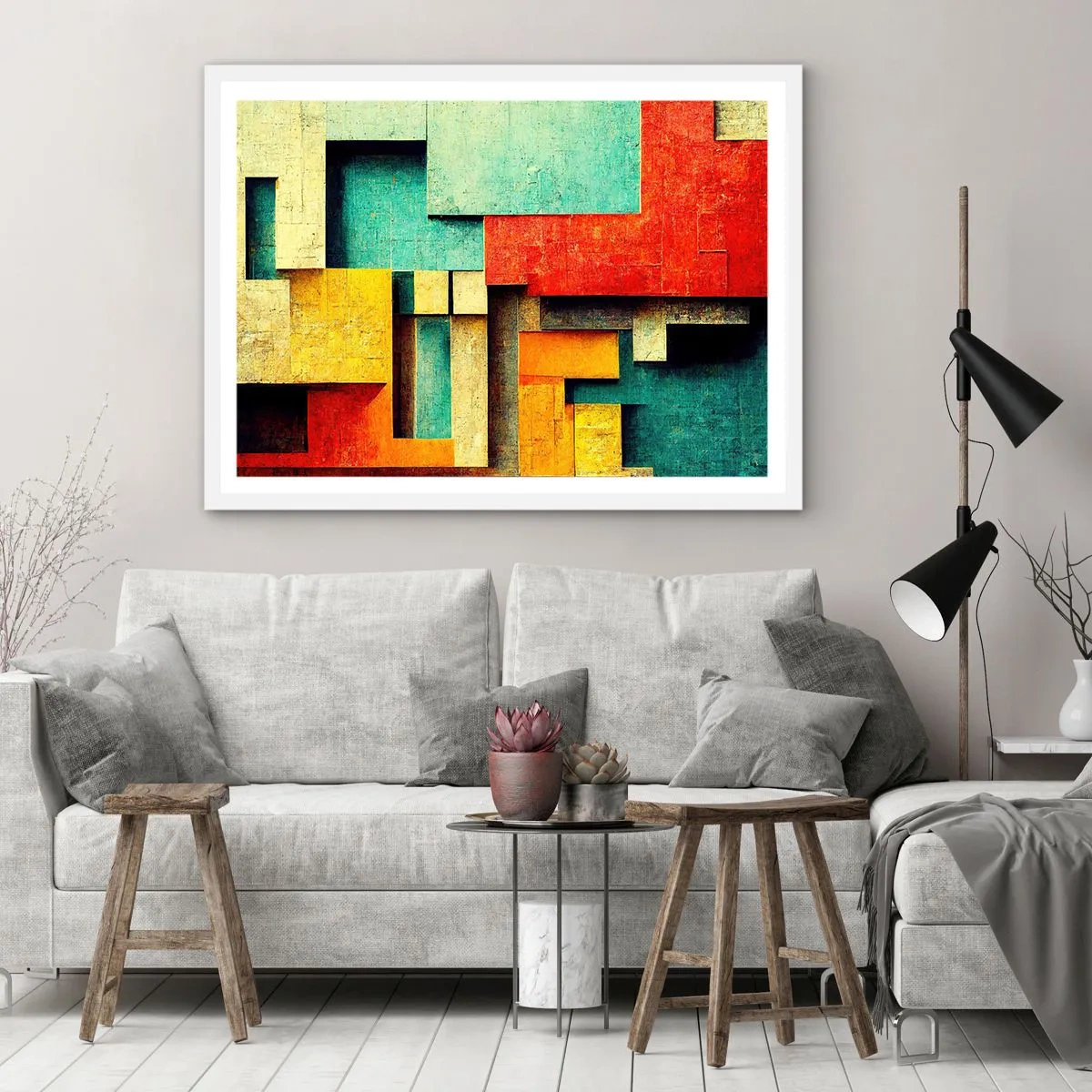 Plakat i hvid ramme - Festival for rette vinkler - 50x40 cm