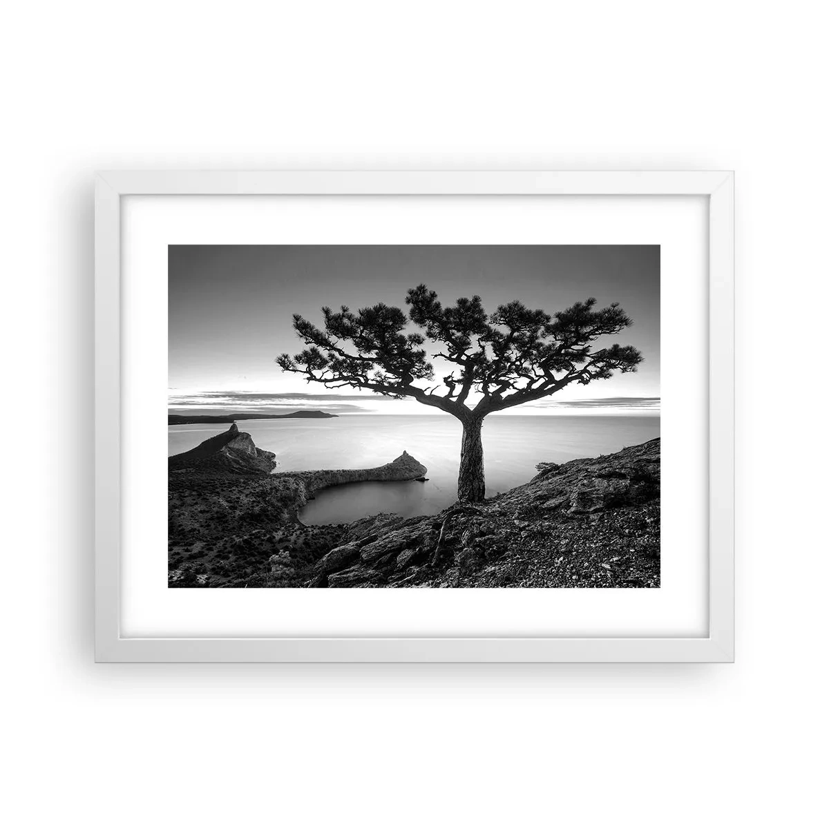 Plakat i hvid ramme - Fred hele vejen til horisonten - 40x30 cm