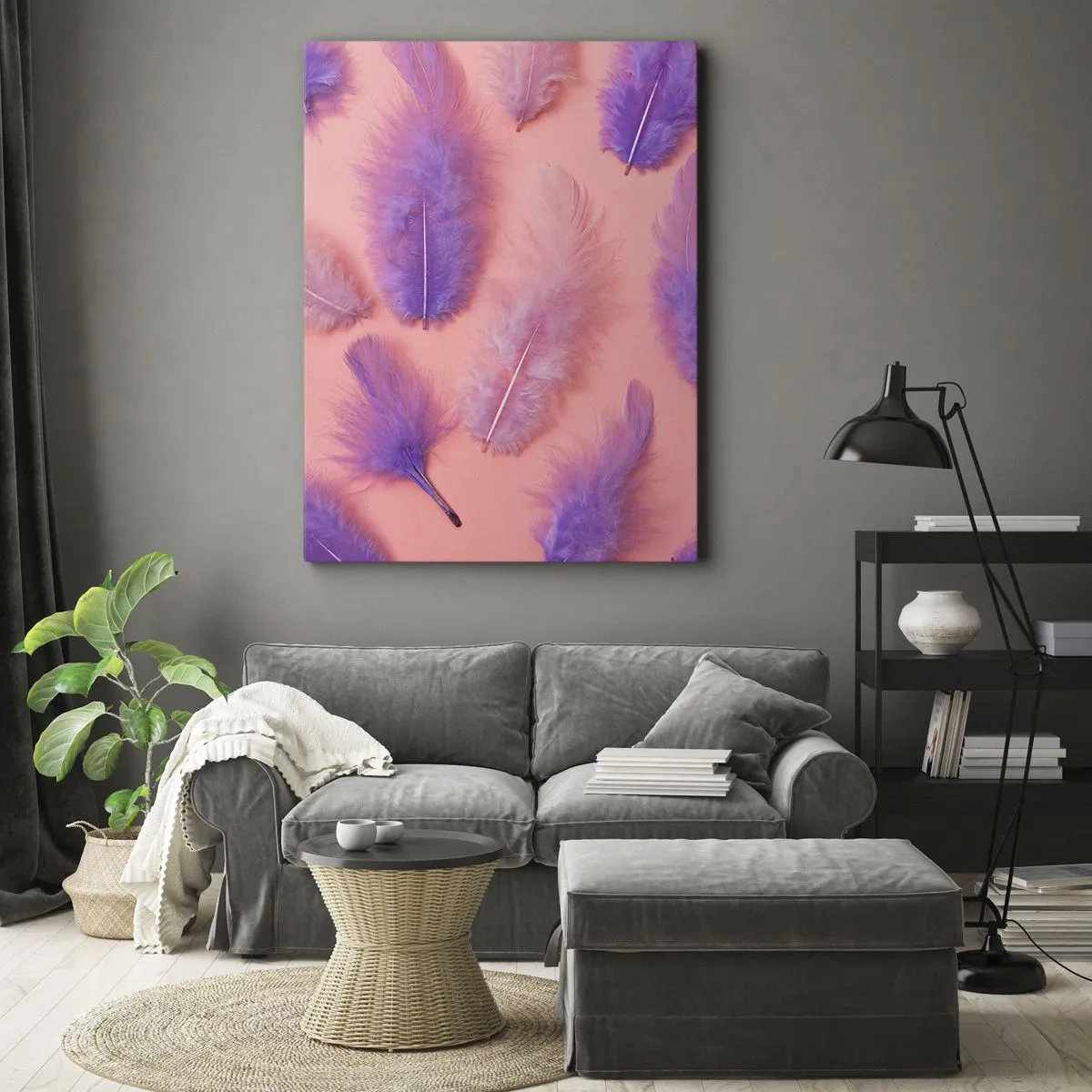 Lærredstryk - Billede på lærred - Lilla fugl af begær - 50x70 cm