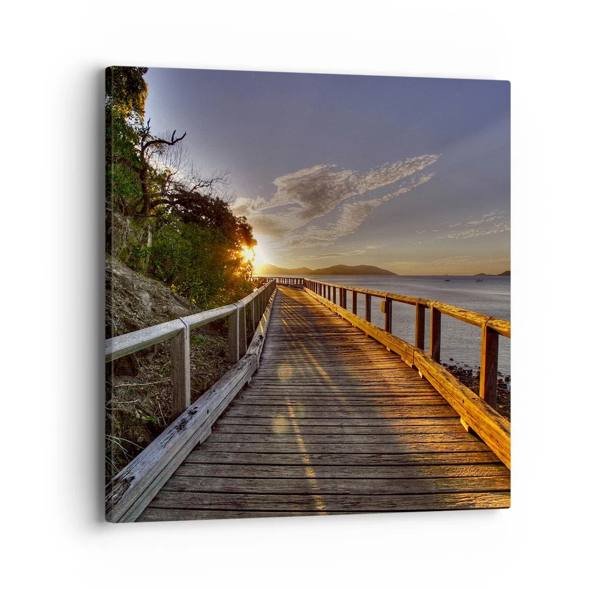 Lærredstryk - Billede på lærred - Gå, bliv ved med at gå mod solen - 40x40 cm