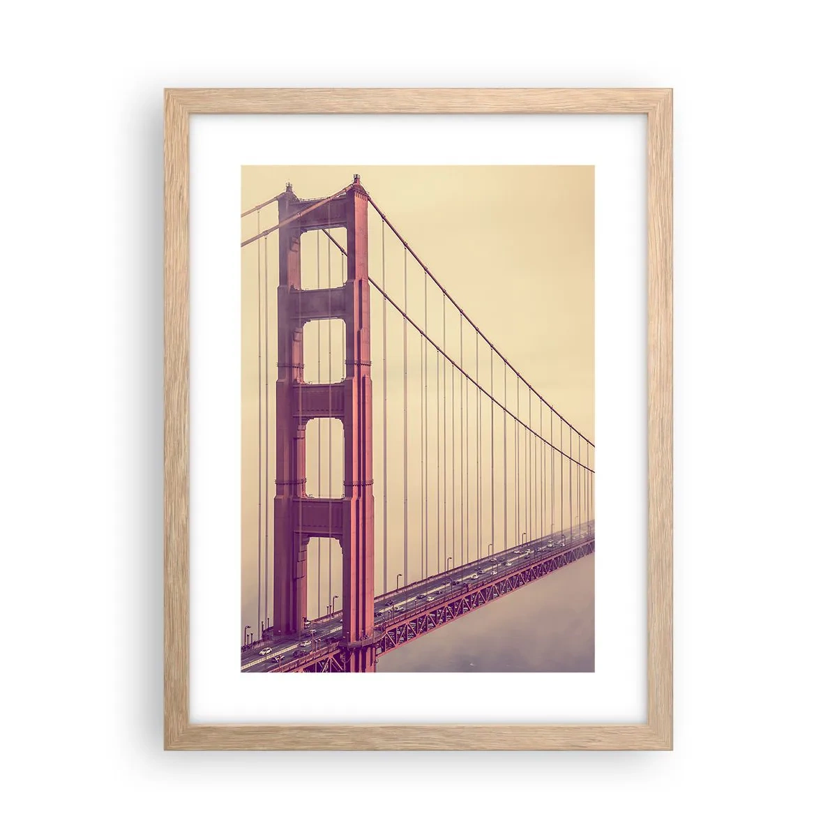 Plakat i ramme af lyst egetræ - Mellem himmel og jord - 30x40 cm