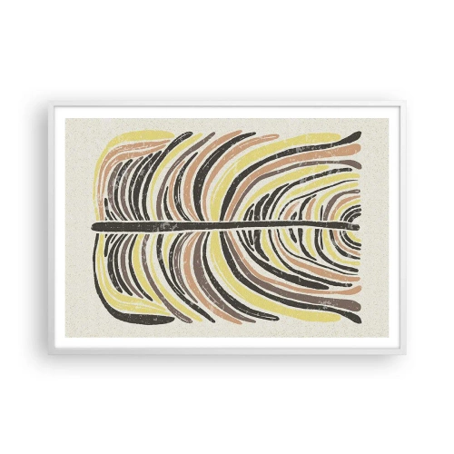 Plakat i hvid ramme - Levende abstraktion - 100x70 cm