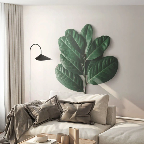 Fototapet Premium Canvas - Tegning af selve naturen - Blade, Plante, Natur - 300x210 cm